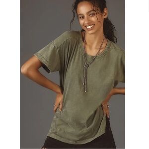 NWOT PILCRO The Jordyn Perfect Oversized Cotton-Slub Tee